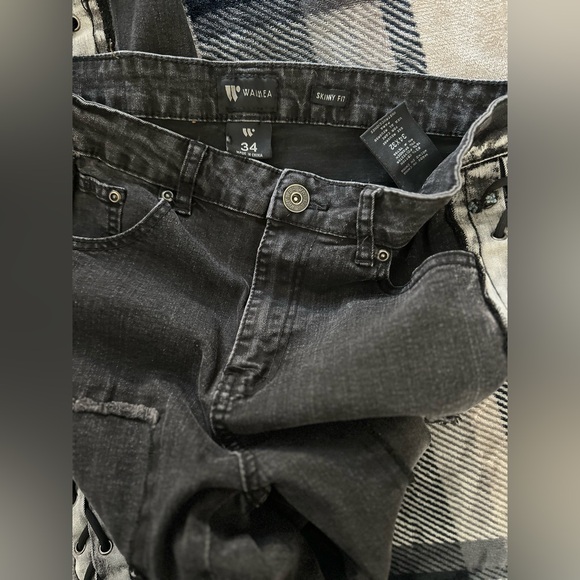 Waimea Men’s Black Distressed Skinny Jeans 34x32 - Picture 7 of 8